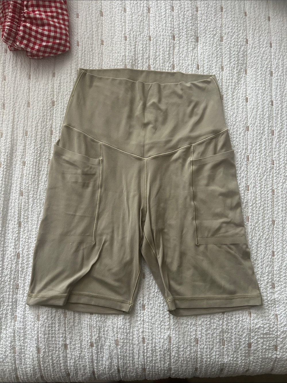 Aerie Offline Biker Shorts Waist Olive Green Bike Shorts wit